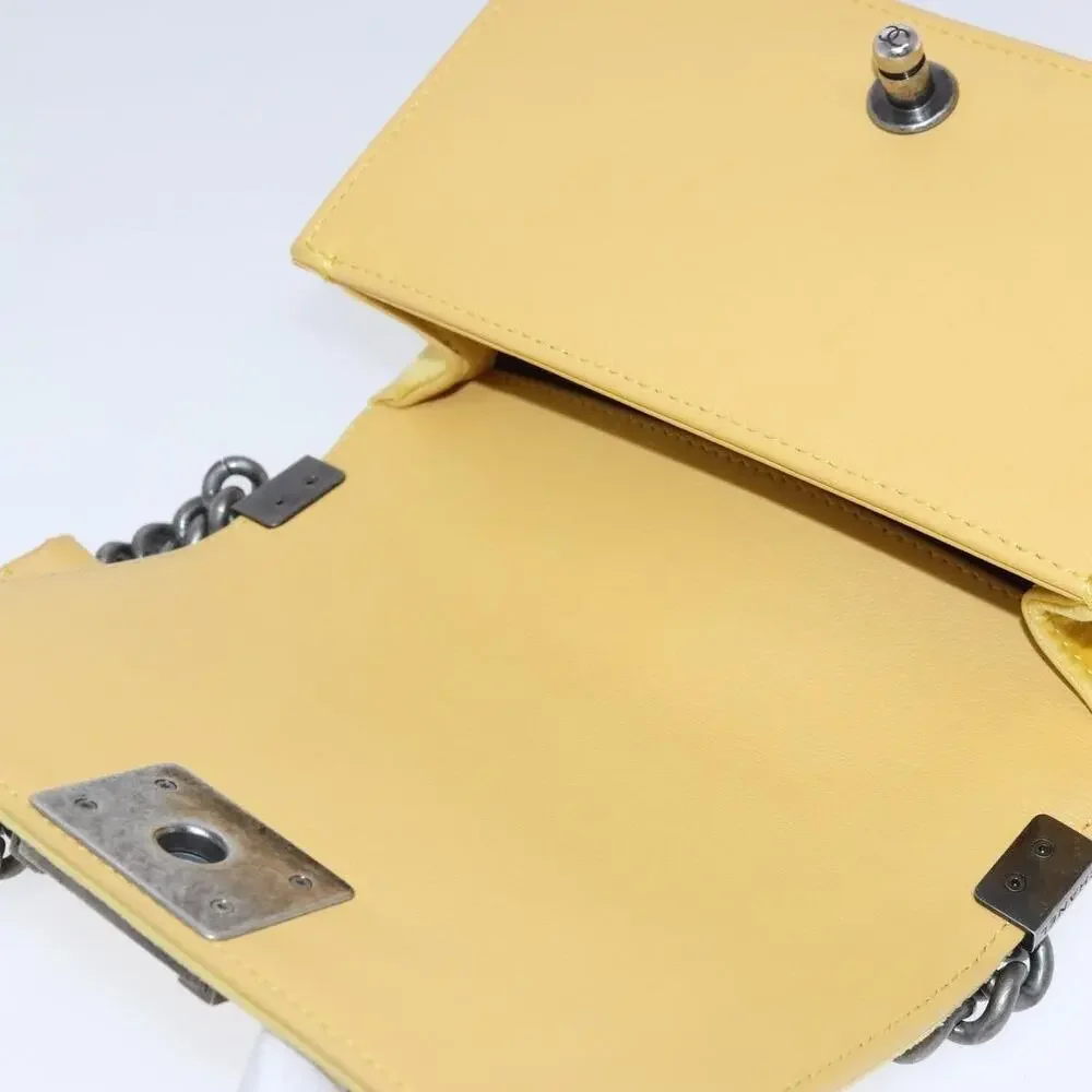 Chanel Matelasse 20 Chain Boy Shoulder Bag Yellow